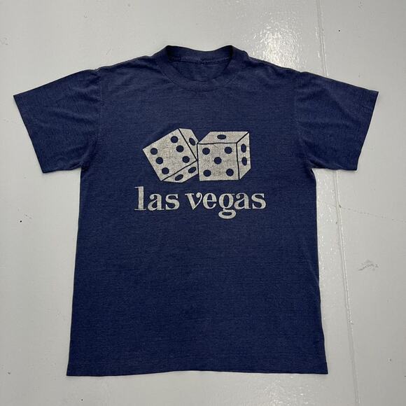 Vintage 70s Las Vegas Navy Tourist Graphic T-Shirt - Picture 1 of 3